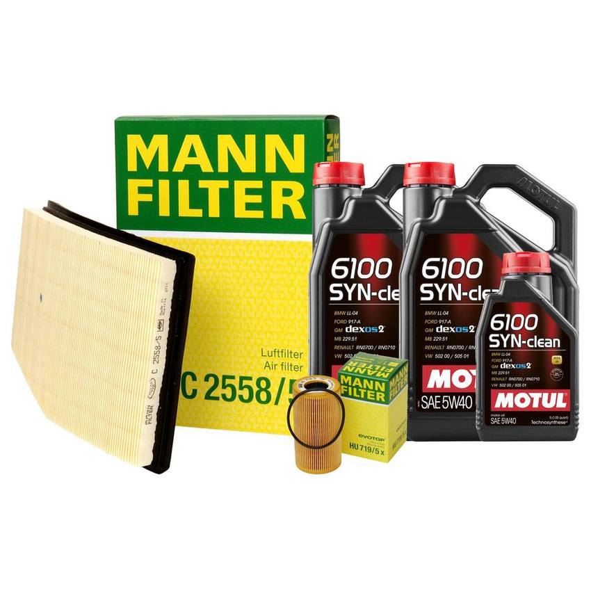 Porsche Engine Oil Change Kit - Motul 99611013104 (5W-40) (SYN-CLEAN 6100)